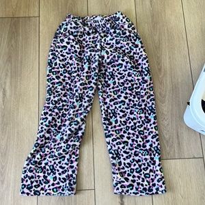 colorful, cheetah, print pajama pants